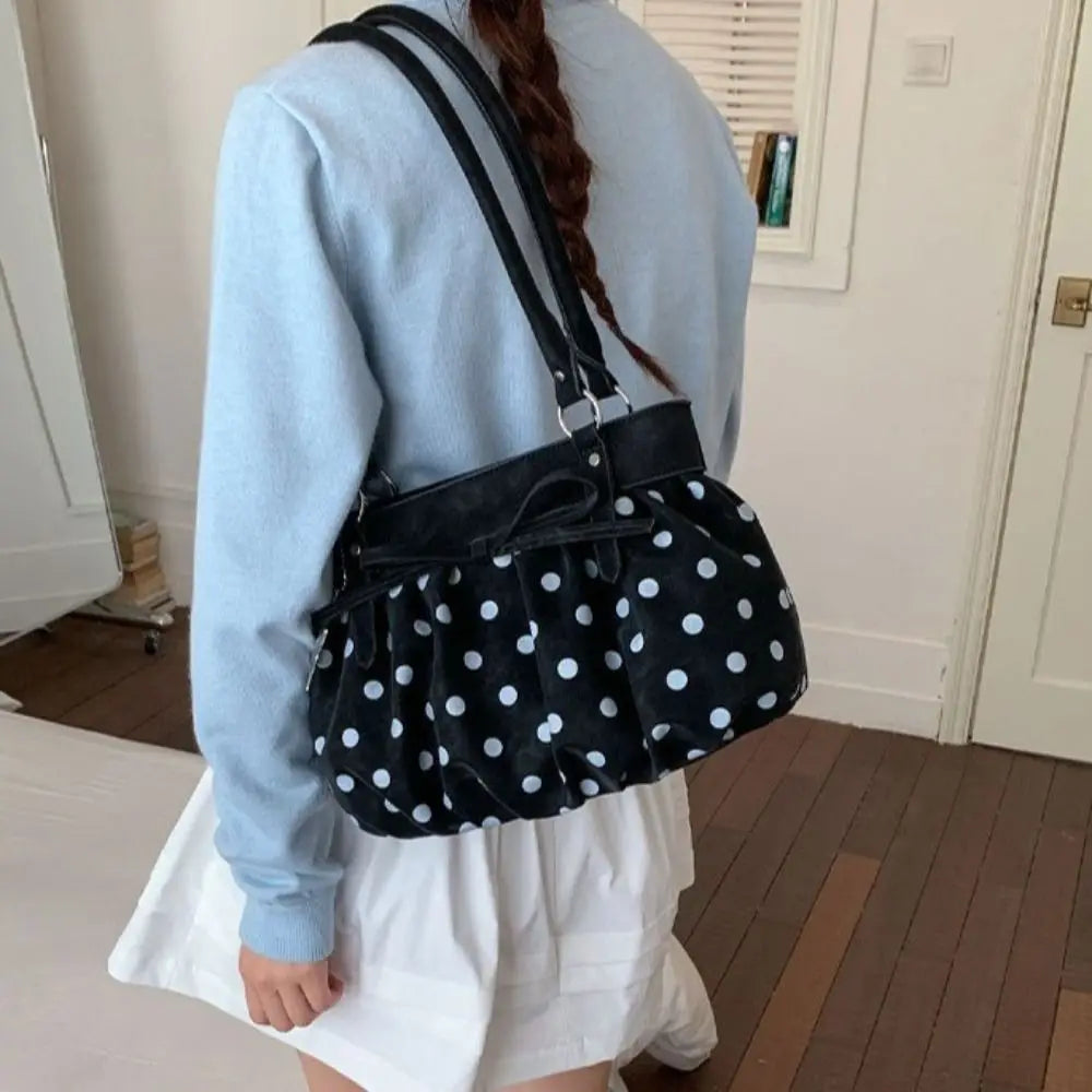 Polka Dot PU Leather Shoulder Tote Bag – Large Capacity Women Shoulder Tote Bag Nixie