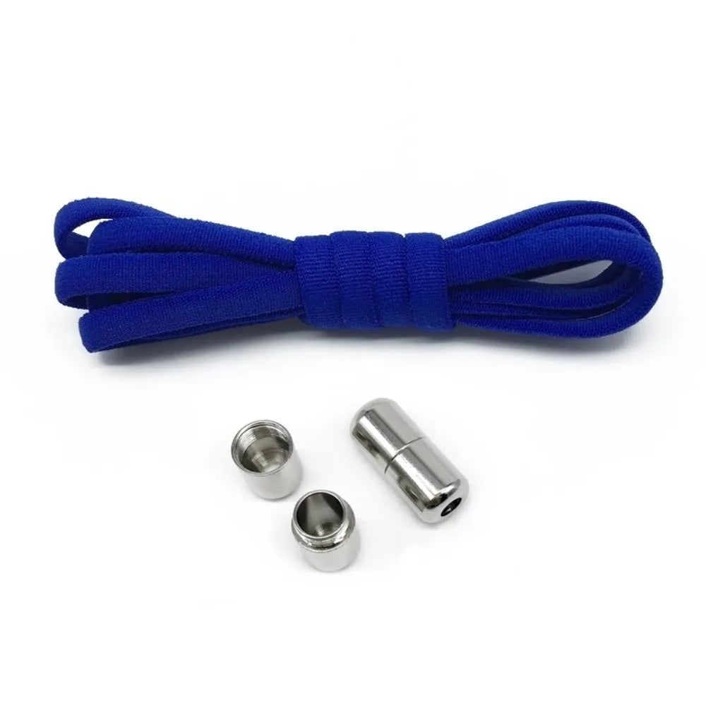 No-Tie Elastic Shoelaces with Metal Lock | One Size Fits All No-Tie Shoelaces Nixie Dark Blue