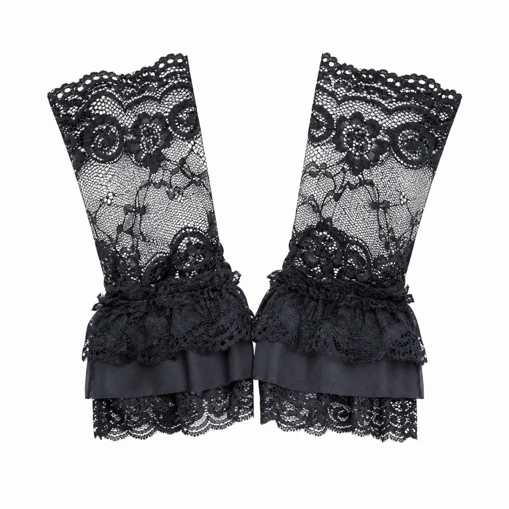 Ruched Detachable Flared Cuffs – Lolita Ballet Wrist Sleeves Detachable Wrist Cuffs Nixie