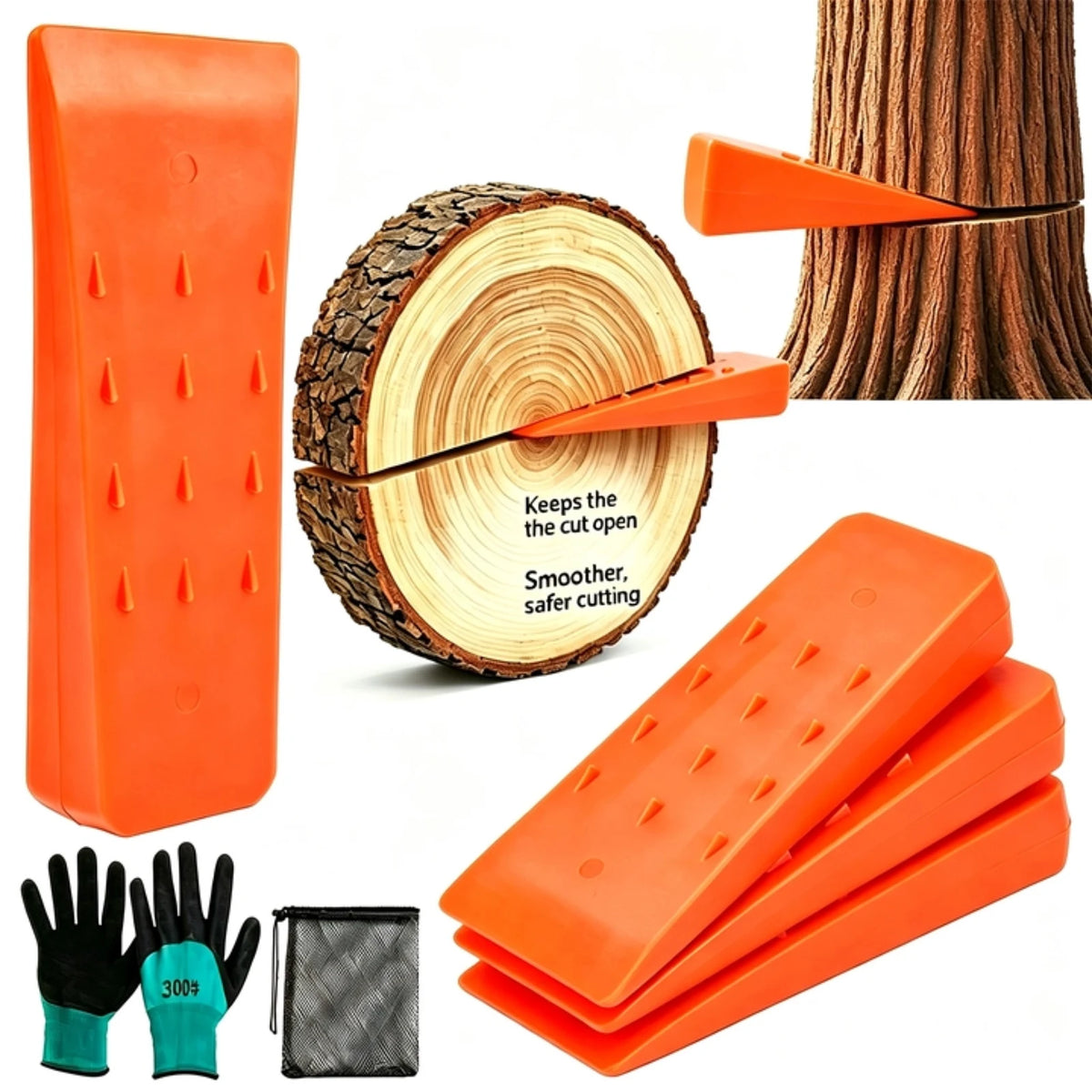 3-Pack Tree Felling Wedges – Chainsaw Logging Wedge Set