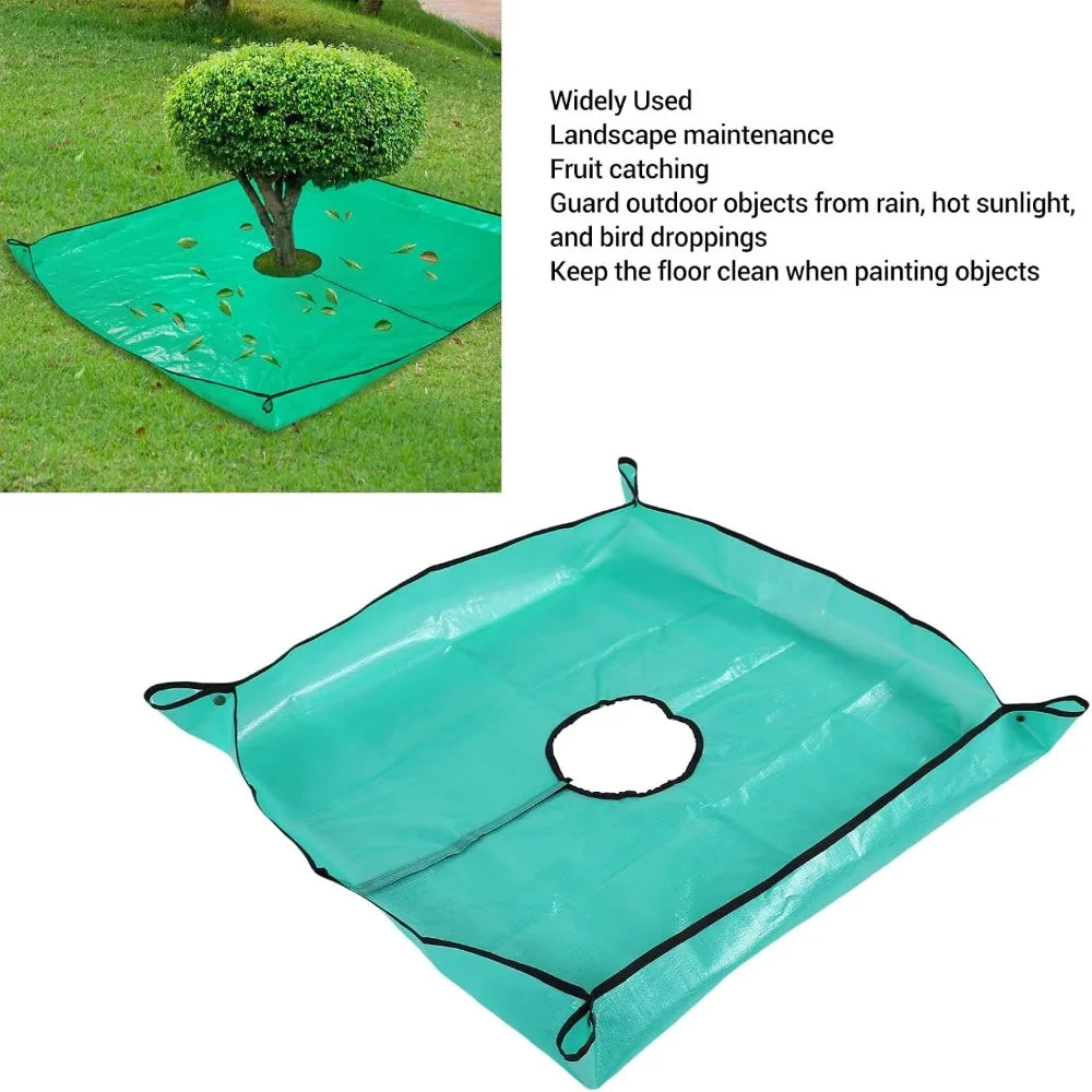 Foldable PE Garden Pruning Tarp 100x100cm – Leaf Catcher Mat