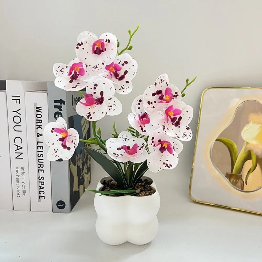 Artificial Butterfly Orchid Bonsai – Faux Flower Home Decor