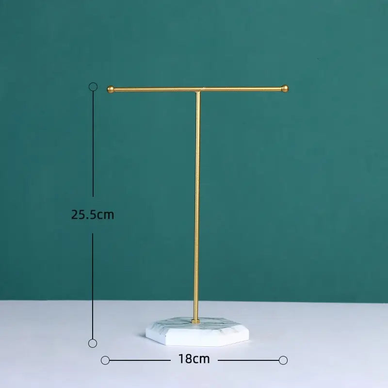 T-Shape Jewelry Display Stand – Minimalist Metal Organizer Jewelry Display Stand Nixie