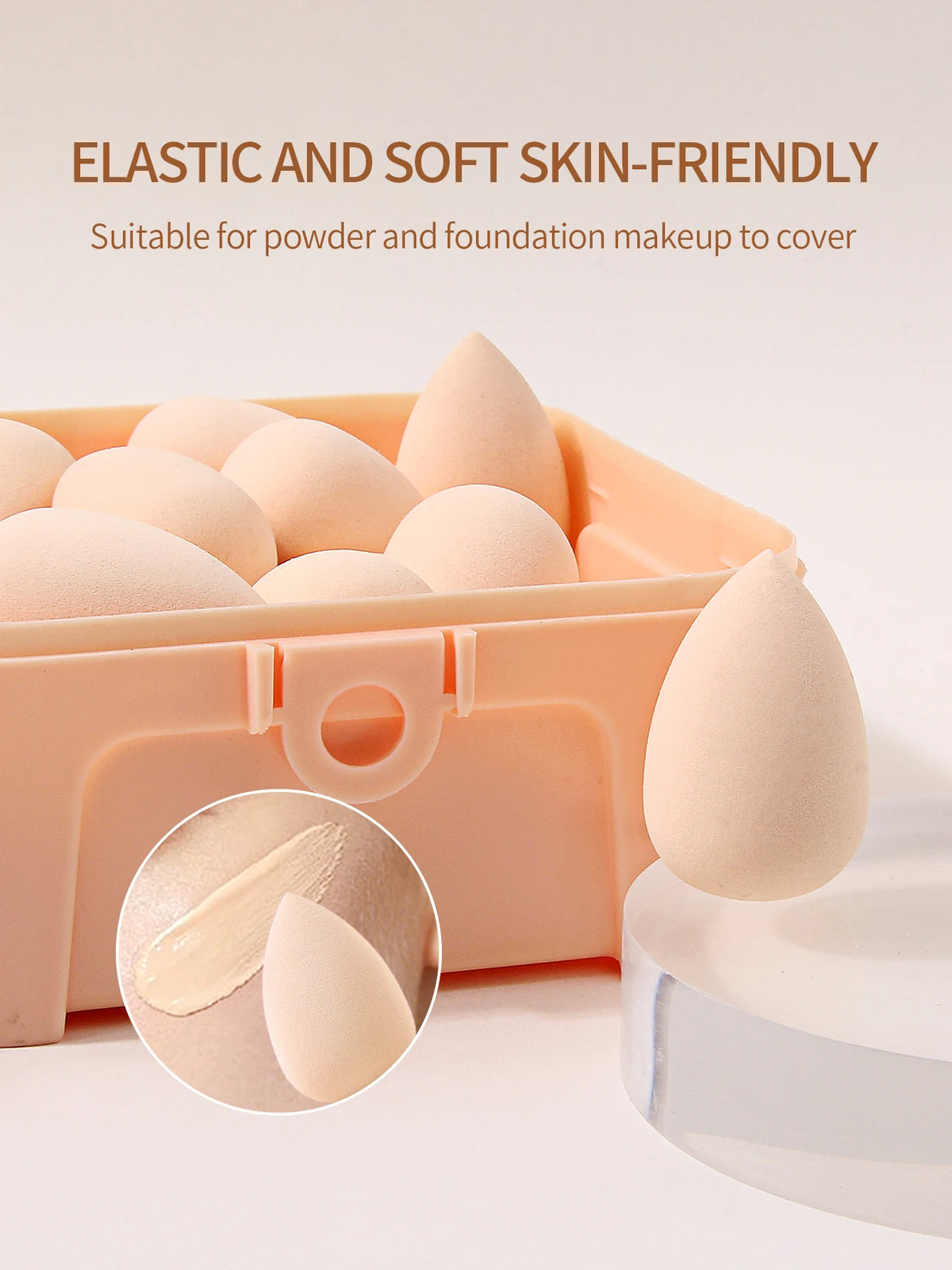 25Pcs Mini Makeup Sponges Wet & Dry with Storage Case Makeup Sponge Set Nixie