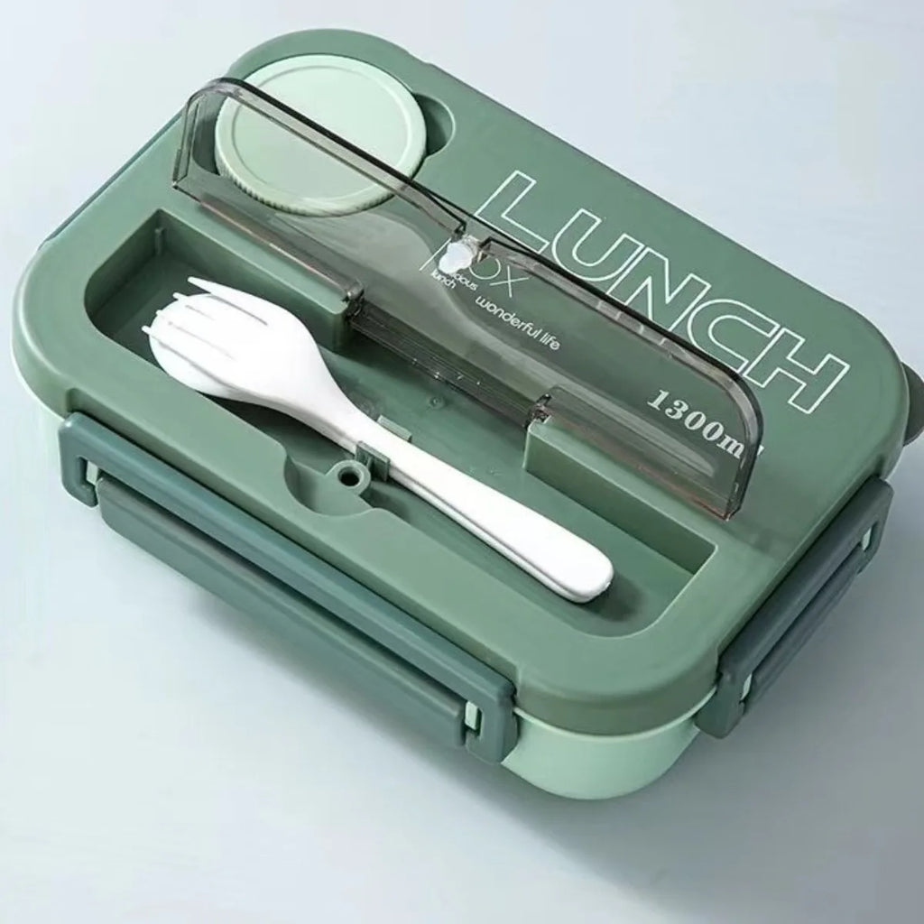 4-Compartment Bento Lunch Box | Sauce Jar & Utensils Included Bento Lunch Box Nixie