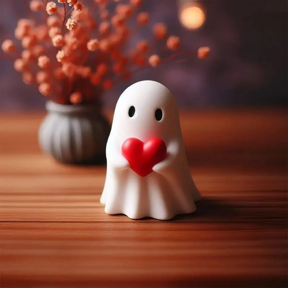 Halloween Cute Ghost Statuette Mini Resin Ornament Décor