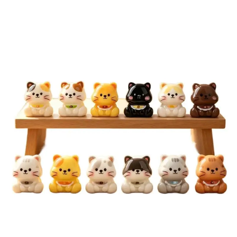 Mini Cat Figurines 6-Piece Set – Kitten Home & Desk Decor Mini Cat Figurines Nixie