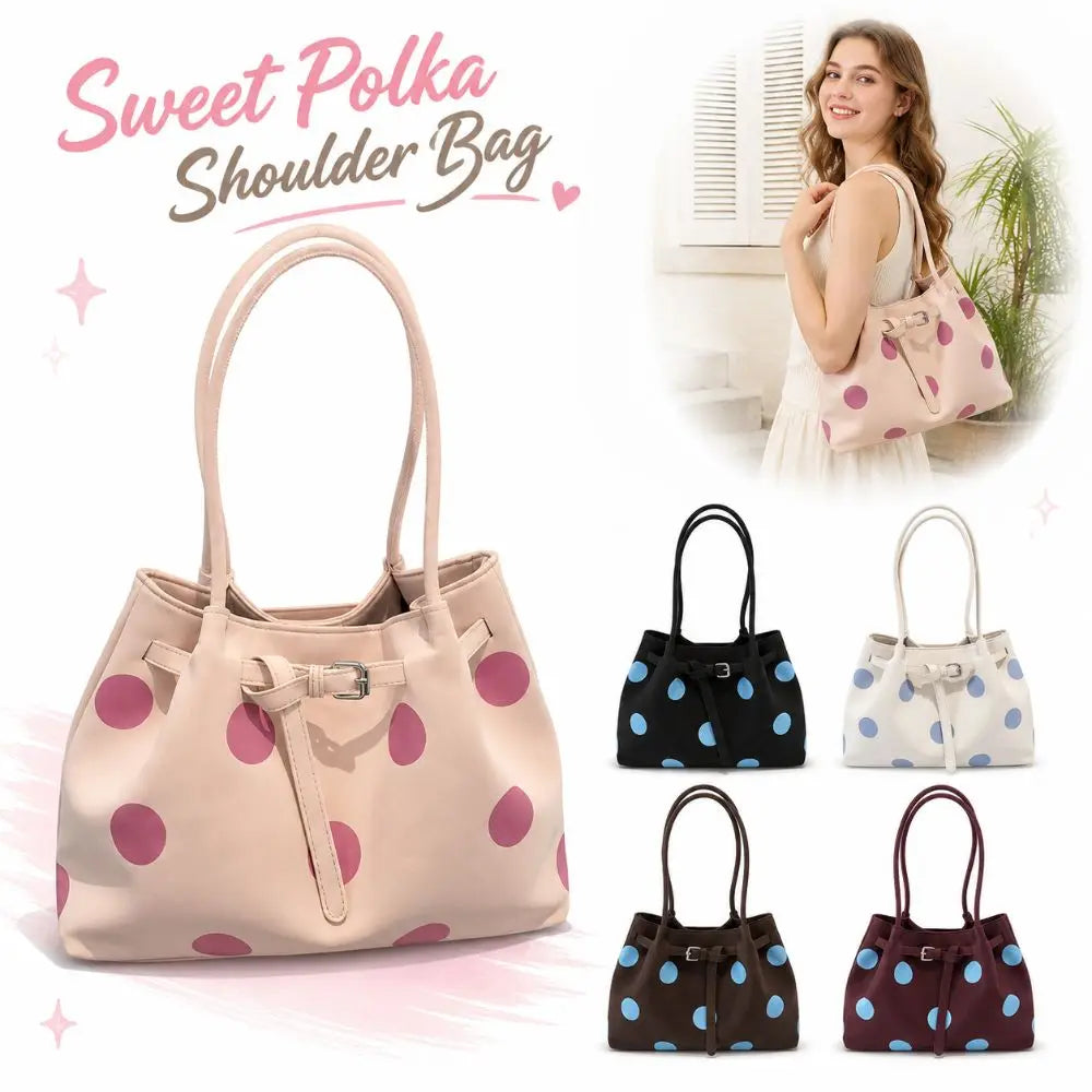 Polka Dot Tote Bag – Retro Large Shoulder Handbag for Women Shoulder Tote Bag Nixie