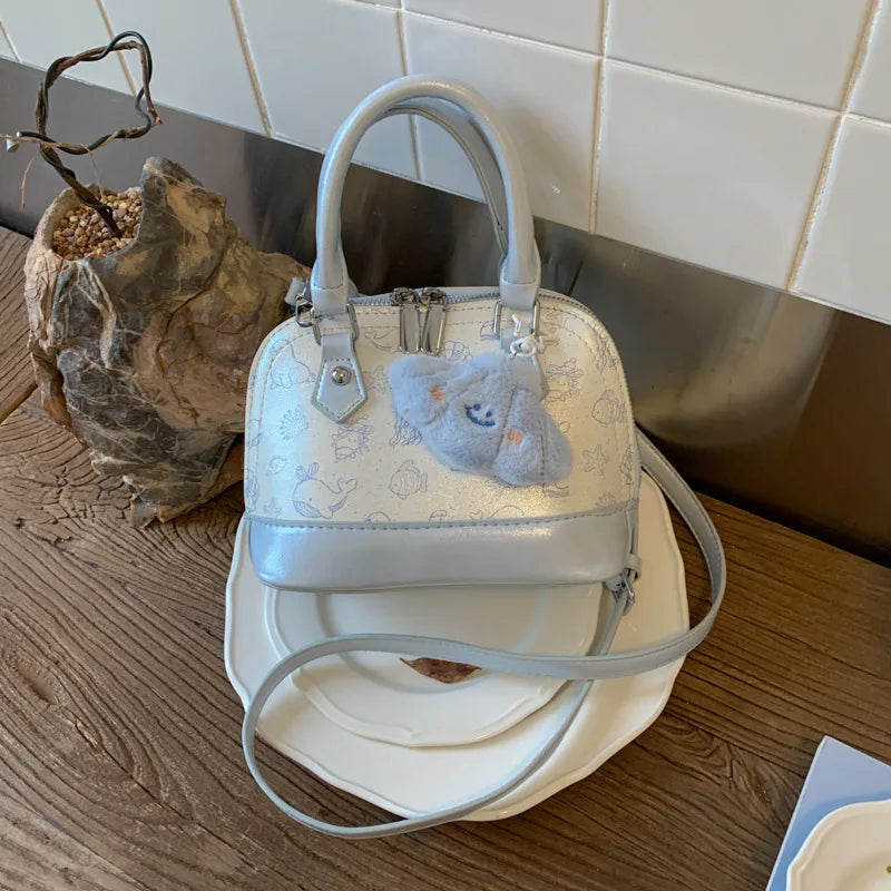 Women's Mini Shell Crossbody Bag | Animal Print PU Handbag