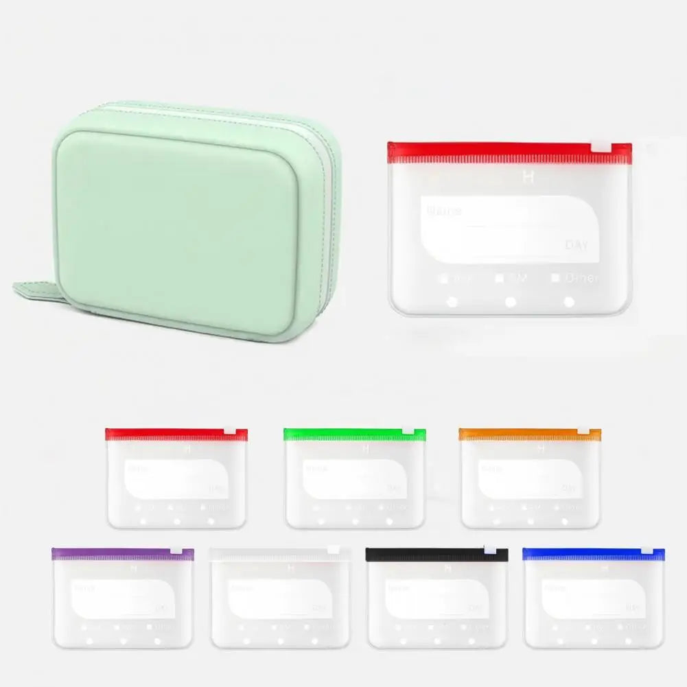 Weekly Pill Organizer – 7 Zippered Waterproof Medicine Bags Pill Organizer Nixie