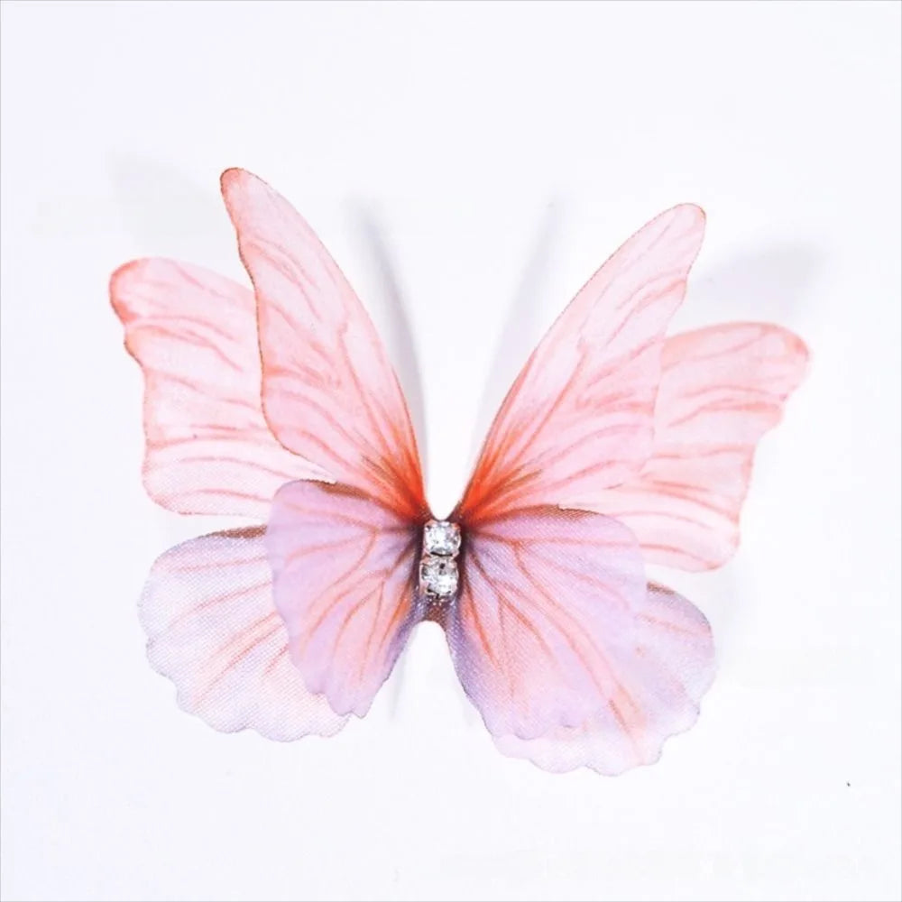 50Pcs 3D Organza Butterfly Appliques – Colorful Mesh Patches Fabric Appliques Nixie 01