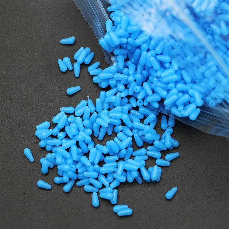 300pcs Rubber Fishing Float Stoppers & Space Beans – Blue Oval Fishing Float Stoppers Nixie 300pcs