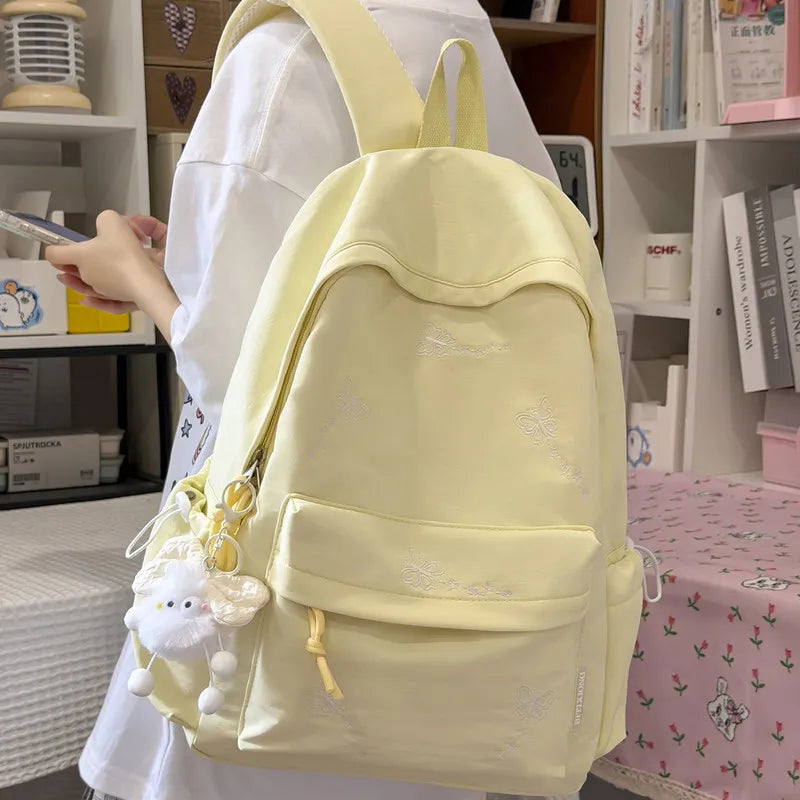 Nixie Butterfly Green Backpack – Large Capacity Lightweight School Bag
