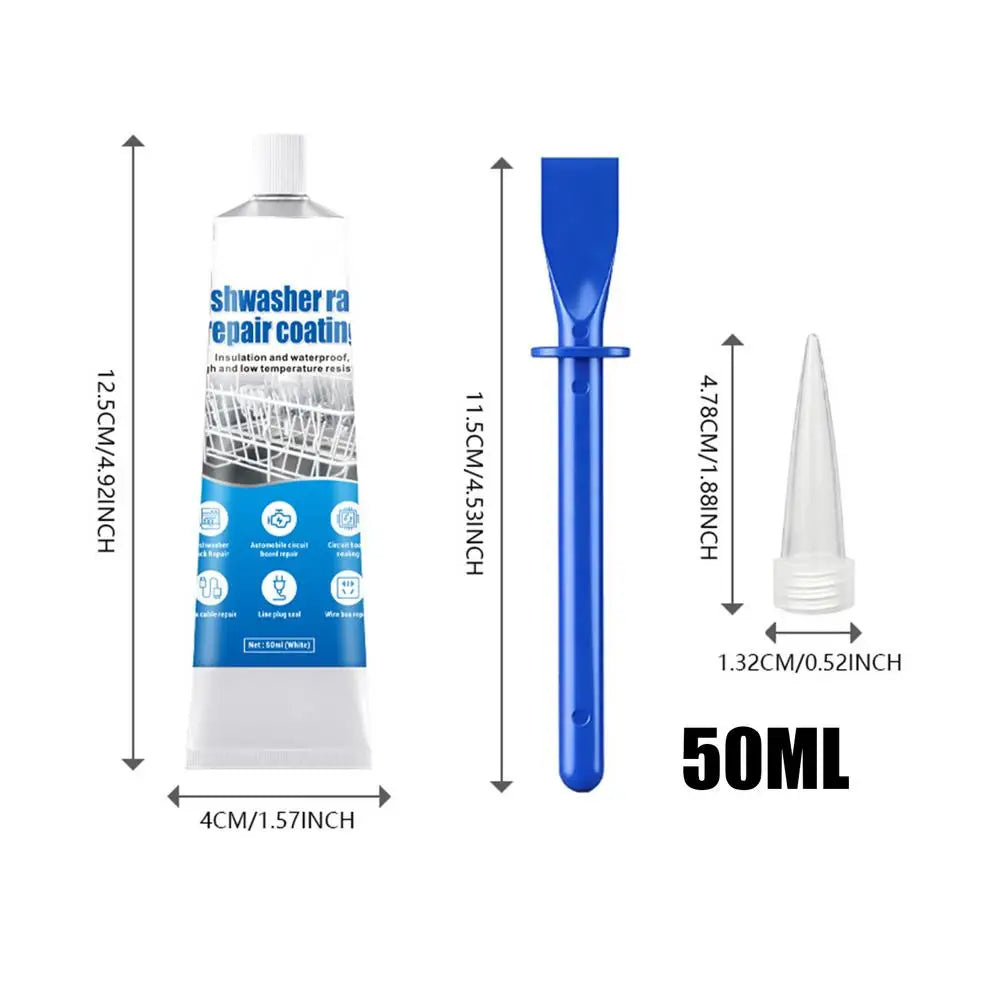 Dishwasher Rack Repair Kit 50ml Anti-Rust Coating Glue & Scraper Rack Repair Kit Nixie Gray
