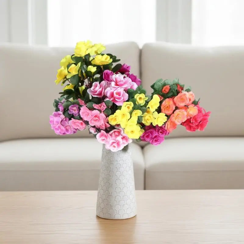 Artificial Azalea Bouquet Fake Silk Flowers – Home & Wedding