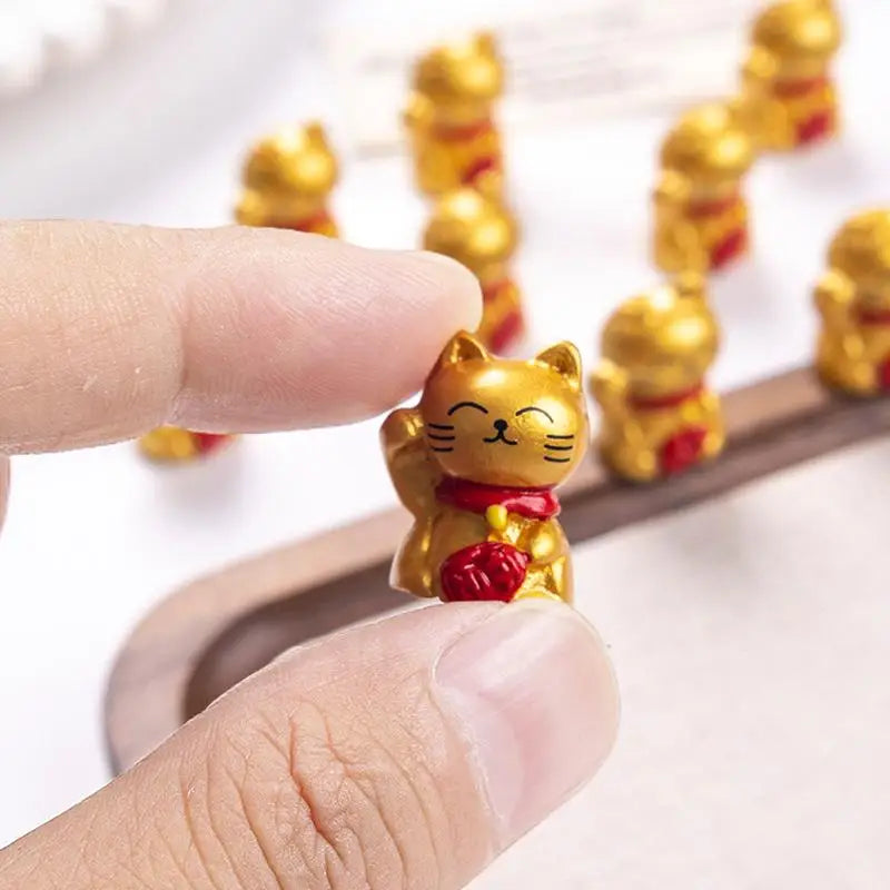 10pcs Mini Lucky Cat Resin Figurines | Fairy Garden Decor