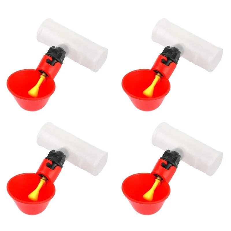 2Pcs Automatic Poultry Drinker Bowl Cups with Nipple Valve Poultry Drinker Bowl Nixie