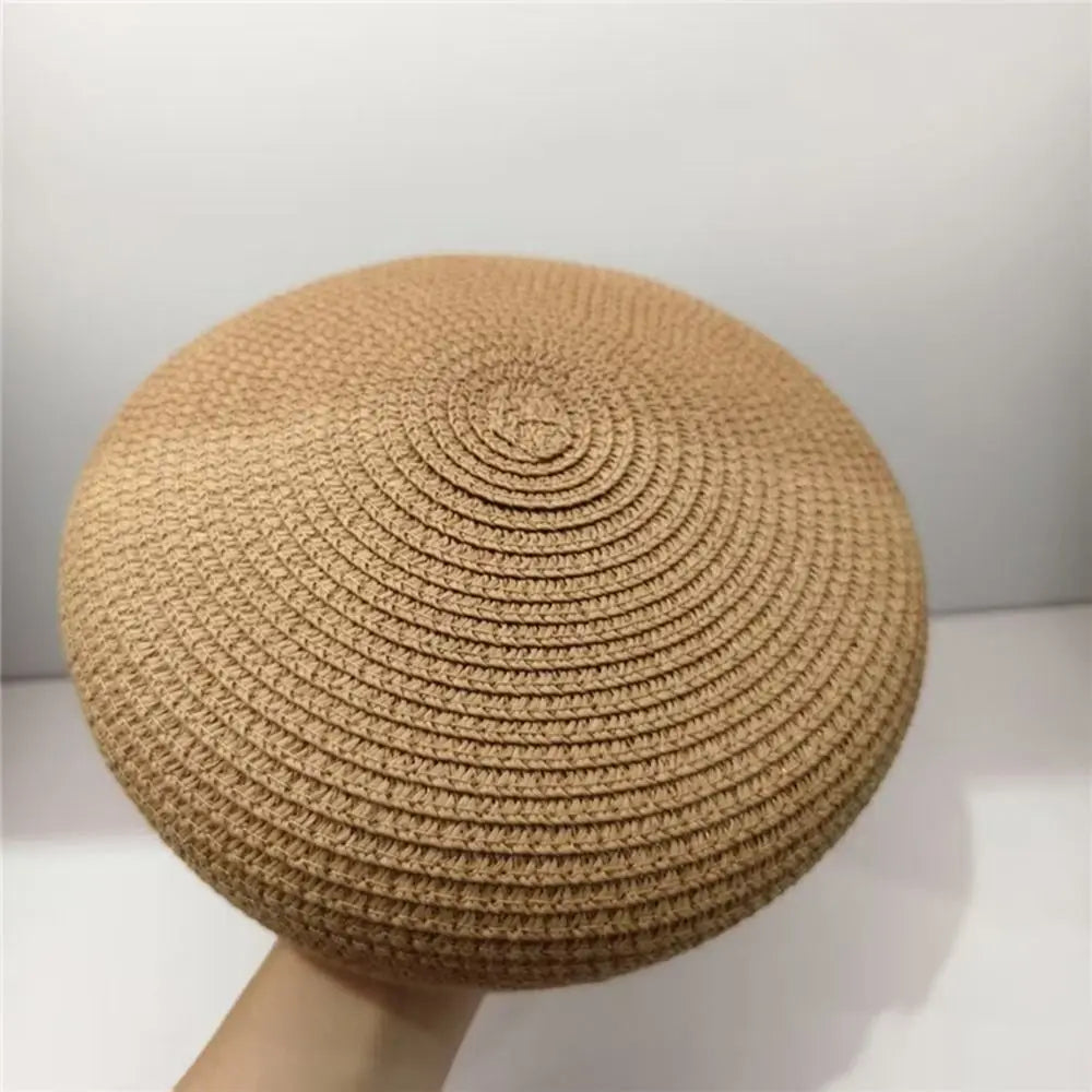 Women's Straw Pillbox Hat – Vintage Structured Brimless Dress Hat Straw Pillbox Hat Nixie