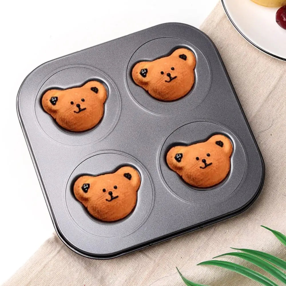 Bear Shaped Muffin Pan – Non-Stick Carbon Steel Cake Mold Cake Baking Mold Nixie