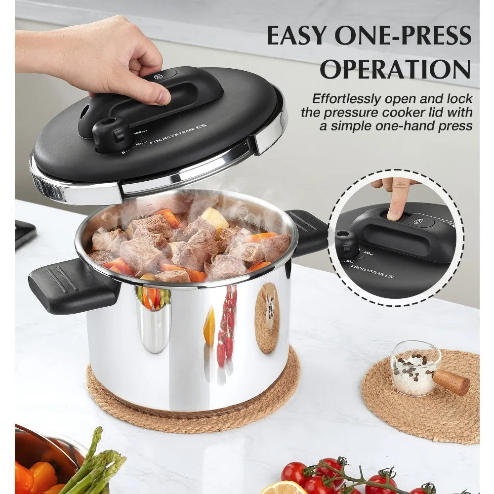 Stainless Steel Pressure Cooker 6L & 8L | Induction Compatible Pressure Cooker Nixie