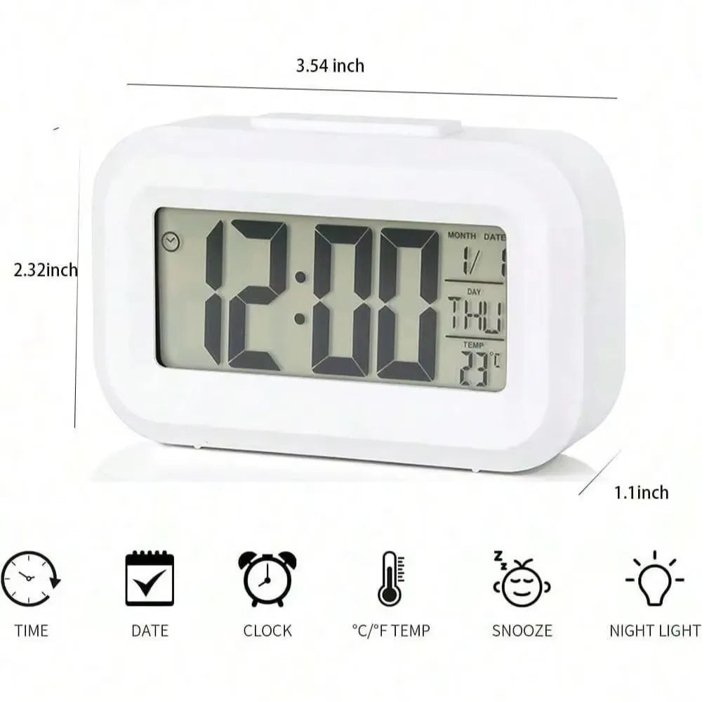 LED Digital Alarm Clock with Backlight, Snooze & Calendar Digital Alarm Clock Nixie