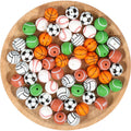 60Pcs Silicone Sports Ball Beads 15mm Bulk DIY Craft Mix Craft Beads Nixie 60 pieces 15mm