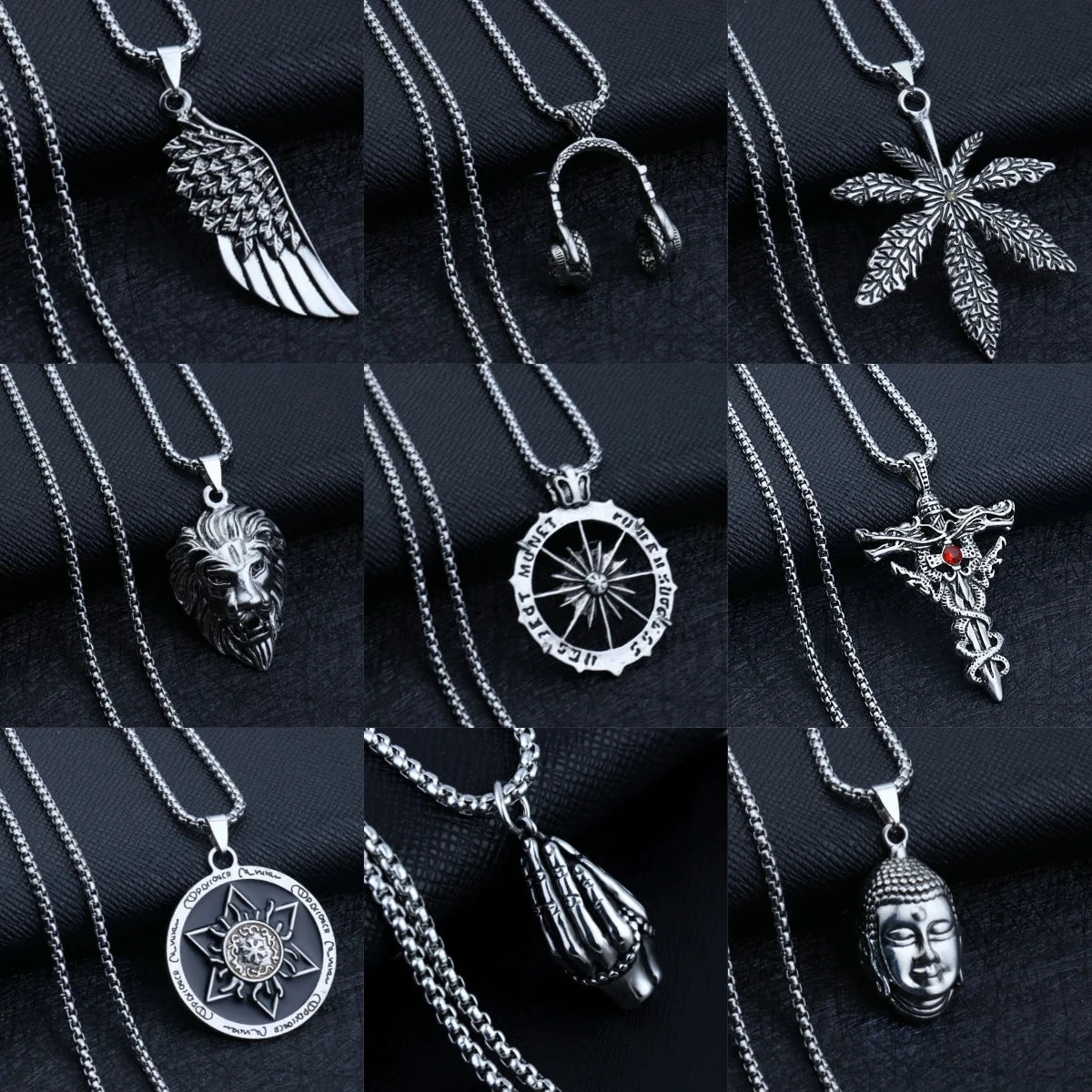 Unisex Stainless Steel Retro Pendant Necklace | Sweater Chain Pendant Necklace Nixie