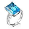 Silver Aquamarine Zircon Ring – Unisex Wedding Band Sizes 6–10 Fashion Ring Nixie WHITE 3