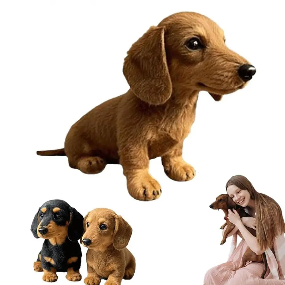 Realistic Dachshund Plush Toy – Soft Stuffed Dog Pillow