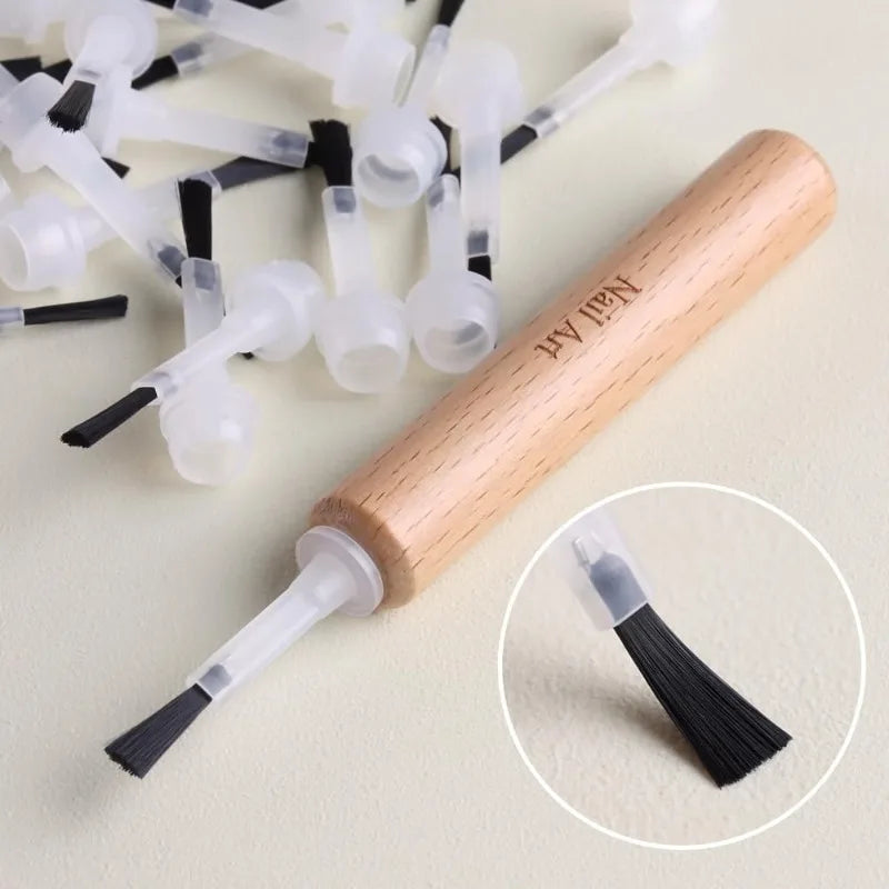 51pc Dual-Ended Nail Art Brush Set – Detachable Wood Handle Nail Art Brush Set Nixie