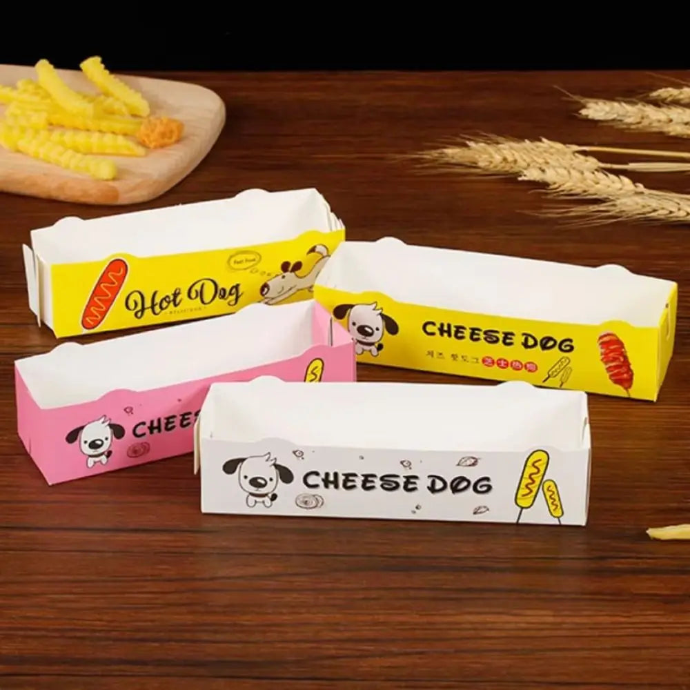 100 Pcs Hot Dog Boat Boxes | Food-Grade Disposable Paper Trays Food Packaging Tray Nixie