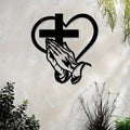 Iron Heart Cross Silhouette Metal Wall Art – Home & Garden Decor Metal Wall Art Nixie Default Title