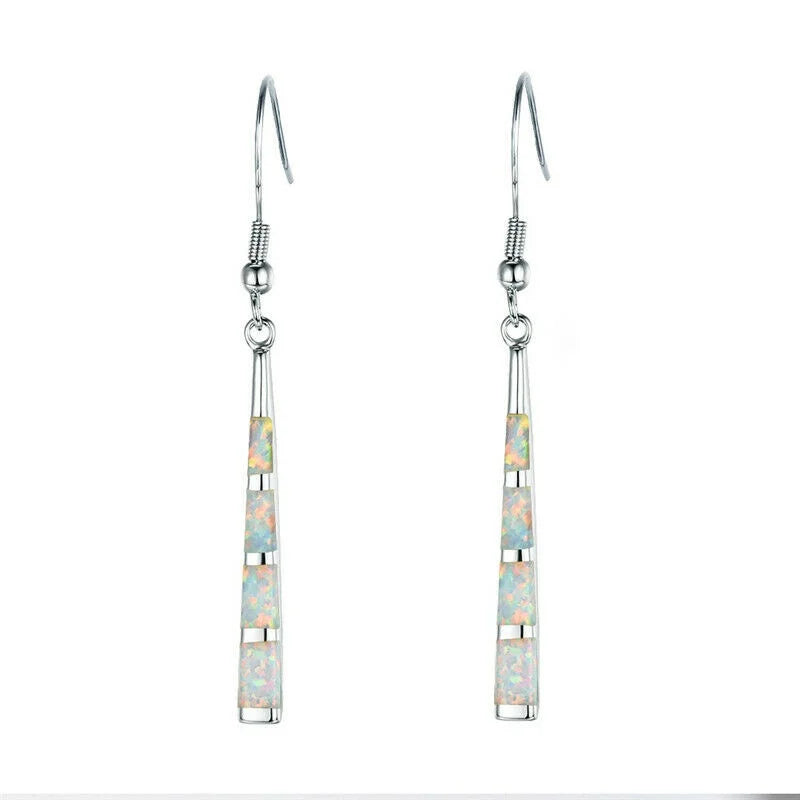 Simulated Opal Zircon Stud Earrings – Nickel-Free Women's Stud Earrings Nixie White