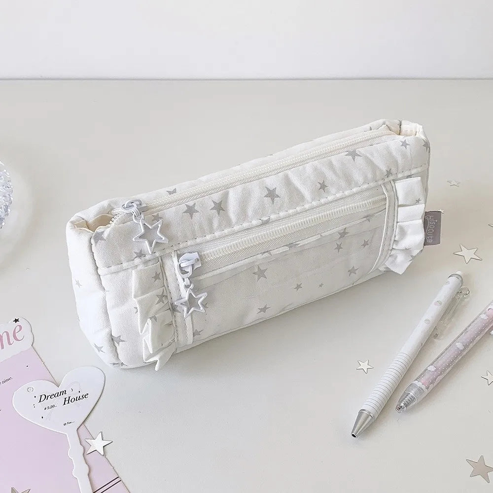 Transparent Window Pencil Case Large Capacity Badge Pen Bag