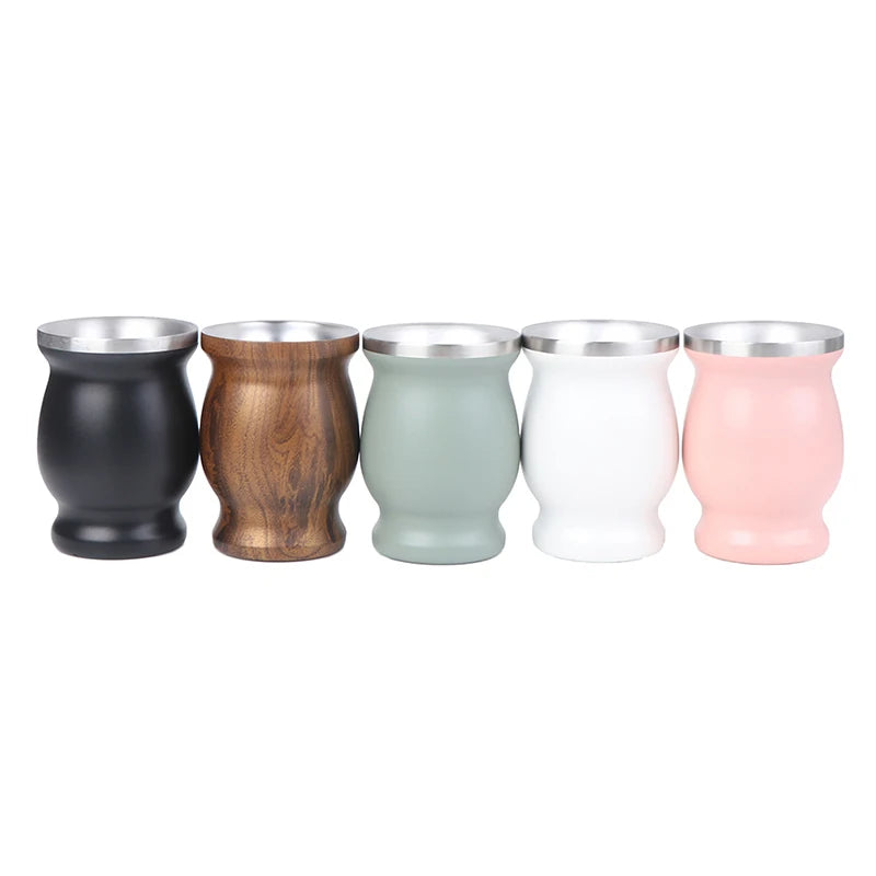 Stainless Steel Yerba Mate Gourd Cup 8oz Set with Bombillas Mate Gourd Cup Set Nixie
