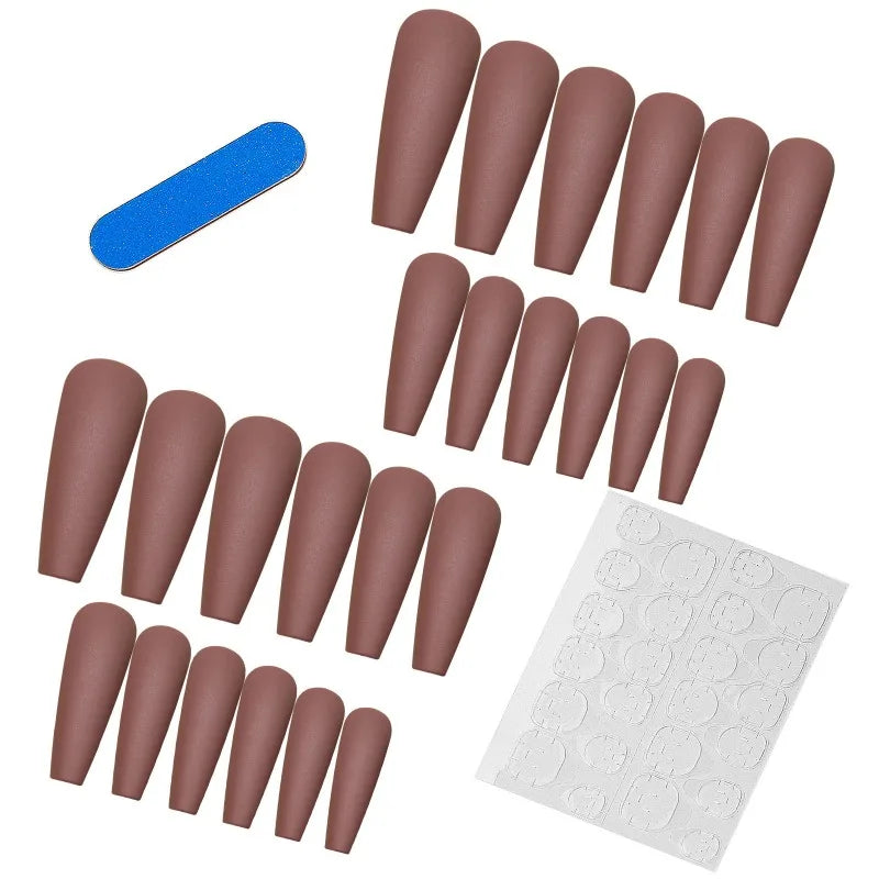 24PCS Gray Matte Ballet French Tip Press On Nails for Women Press On Nails Nixie
