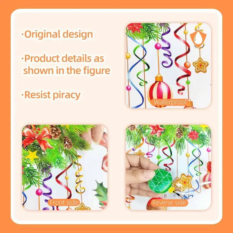 Christmas Window Clings Removable Waterproof PVC Decals Window Clings Nixie