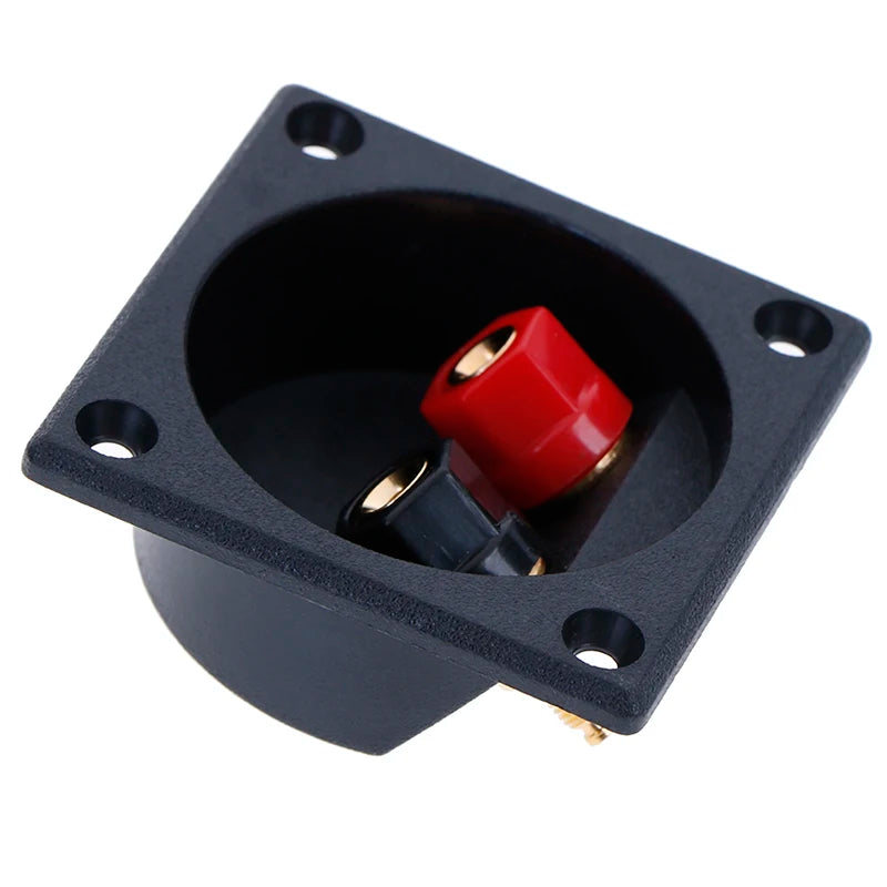 Square Double Binding Post Speaker Terminal Cup – Black & Red