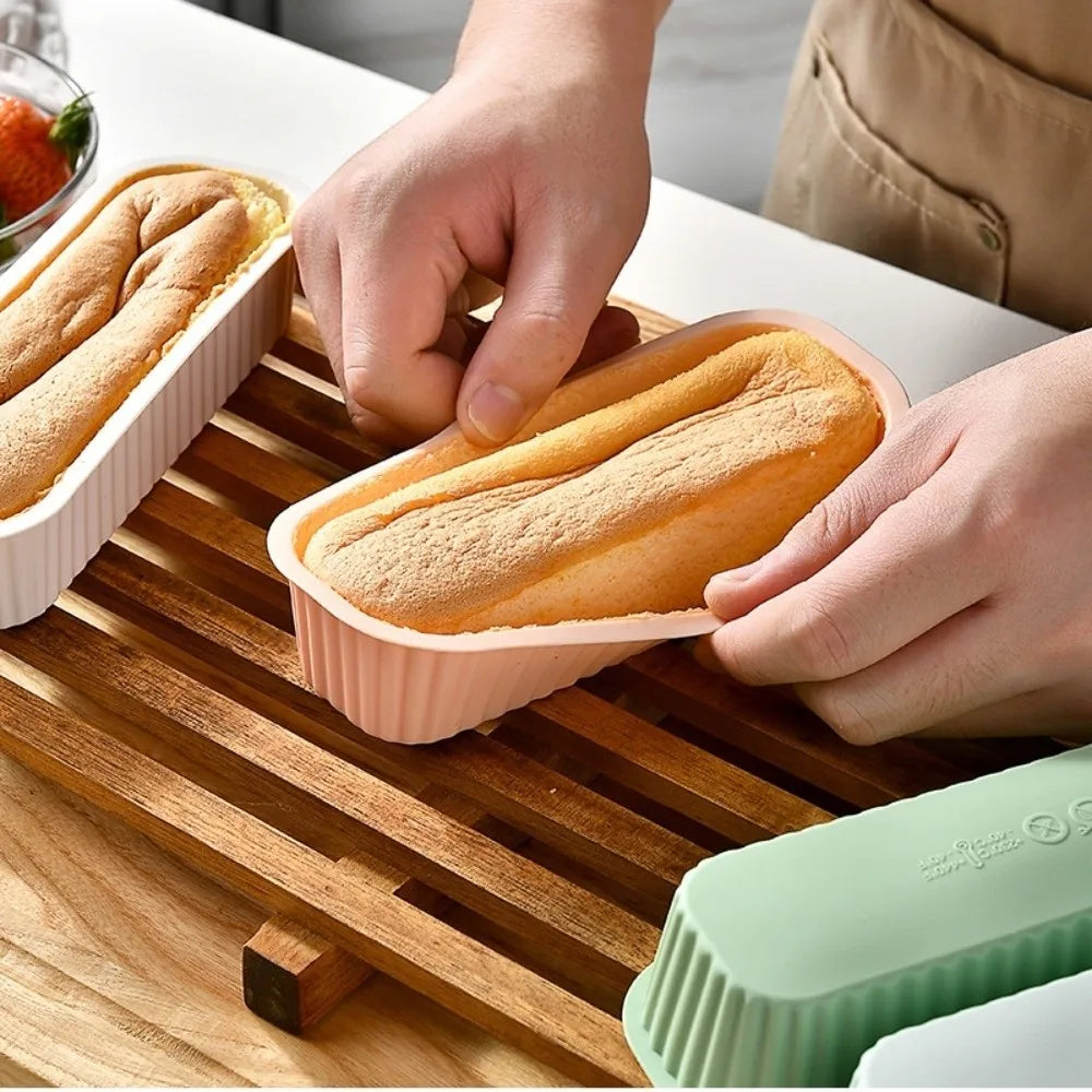 4-Pack Silicone Mini Bread Pans Non-Stick Brownie Baking Molds
