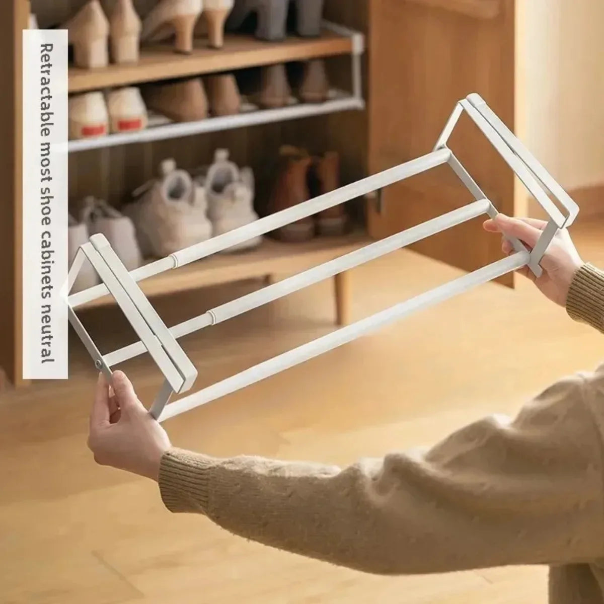 Adjustable Under Shelf Shoe Rack – Hanging Cabinet Organizer