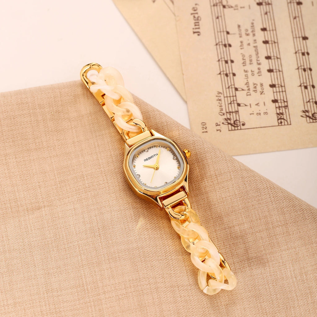 REBIRTH Women's Retro Quartz Watch | Light Luxury Fashion Women's Quartz Watch Nixie