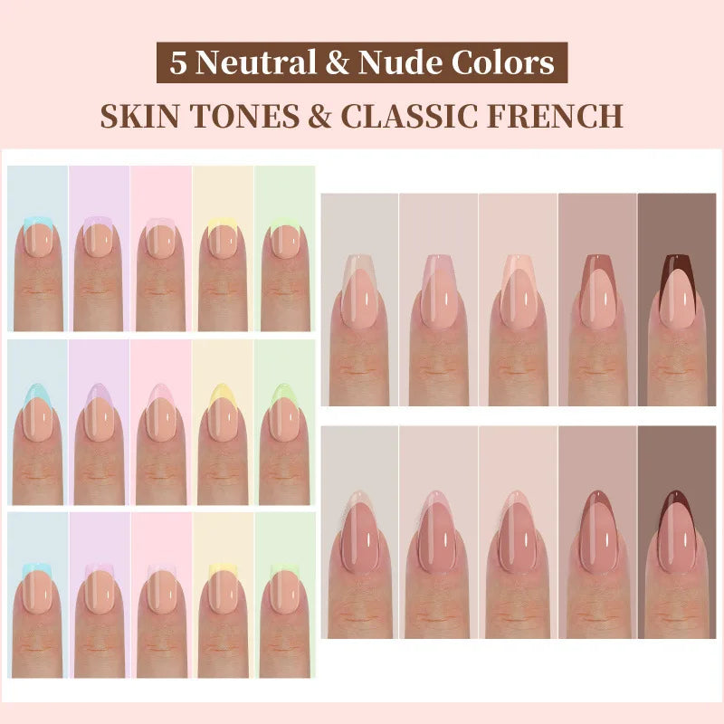150pcs Glitter Press On Nails – Nude White French False Nails Press On Nails Nixie