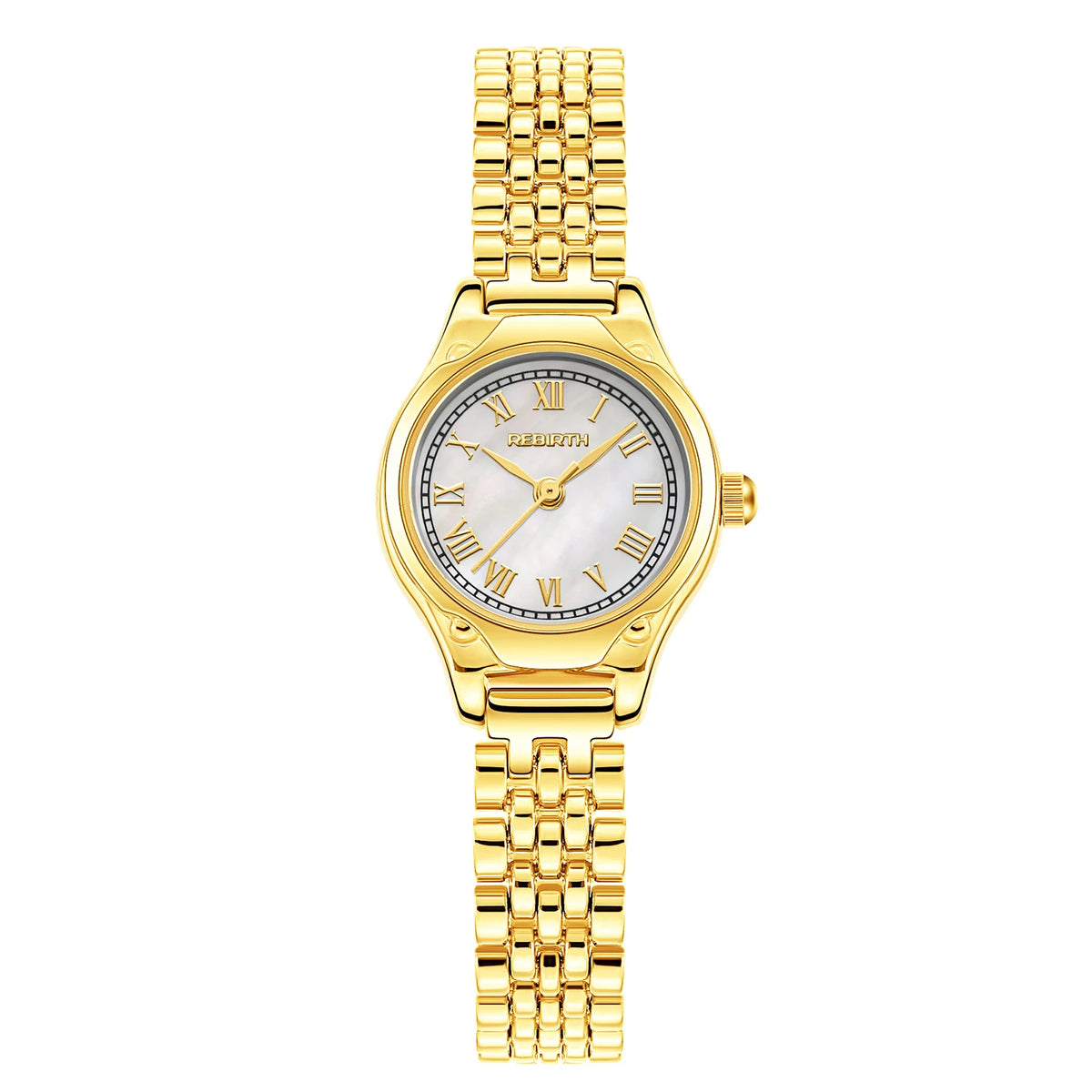 REBIRTH Women's Elegant Quartz Wristwatch – Classic Business Watch Women's Quartz Watch Nixie Gold