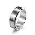 Stainless Steel Spinner Fidget Ring – Punk Skull Star Unisex Spinner Fidget Ring Nixie 10 SILVER