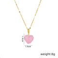 Candy Color Heart Pendant Necklace | Gold Copper & Steel Chain Pendant Necklace Nixie XL1951-6
