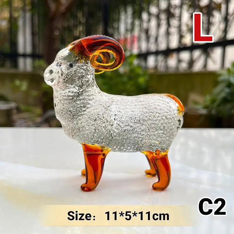 Crystal Sheep Figurine 2027 Zodiac Statue Home Décor Ornament