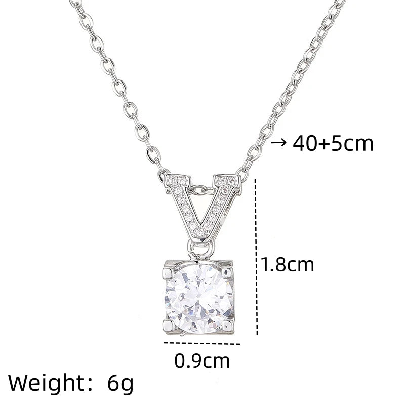 V-Shape Copper Pendant Necklace | Stainless Steel Collarbone Pendant Necklace Nixie