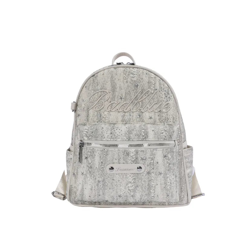 Korean Star-Embroidered Backpack – Large Capacity Women's Bag Women's Backpack Nixie