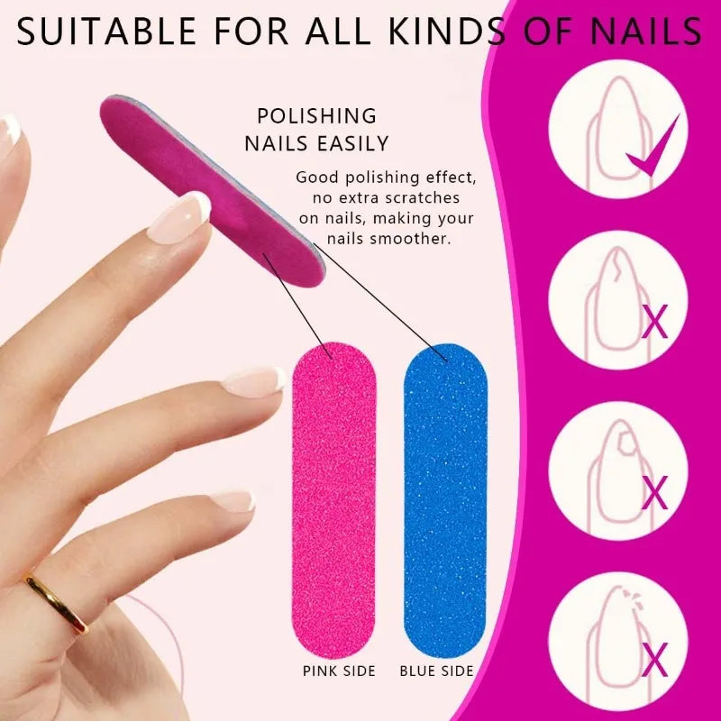 Mini Nail Files Bulk 50 Pcs Double Sided Emery Boards Travel Size Nail Files Nixie