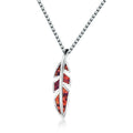 Red Feather Pendant Necklace – Mood Tracker Jewelry for Women Pendant Necklace Nixie Red